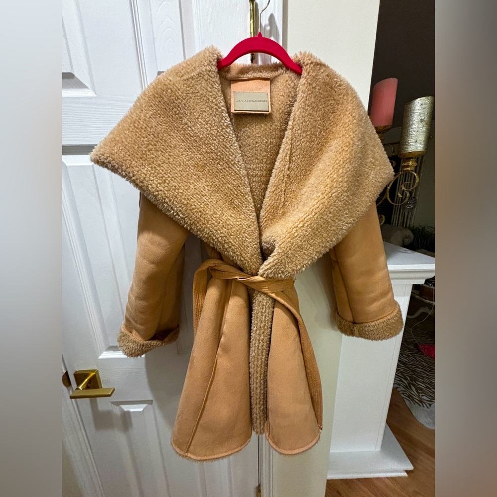 Adolfo Dominguez hooded tan winter jacket